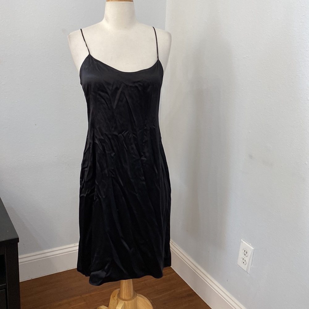 Rickie Freeman Teri Jon Silk‎ Satin Slip Dress 2 Minimalist Cocktail Luxury